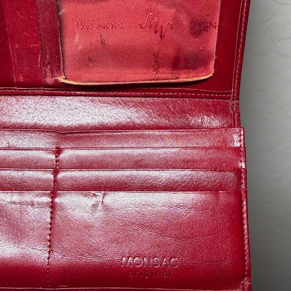 Burgundy Red Monsac Continental Long Wallet - Picture 4 of 6